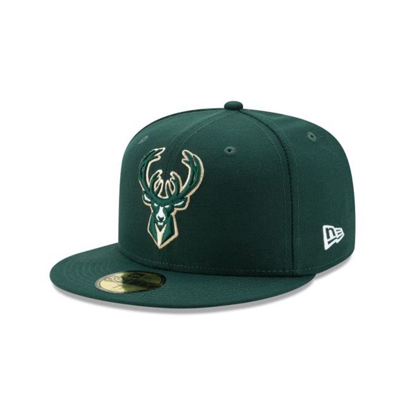 NBA Milwaukee Bucks Team Color 59Fifty Fitted (MAT2873) - Green New Era Caps